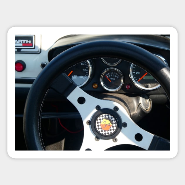 Fiat 500 Abarth, Classic Sports model Italian city car Sticker by JonDelorme